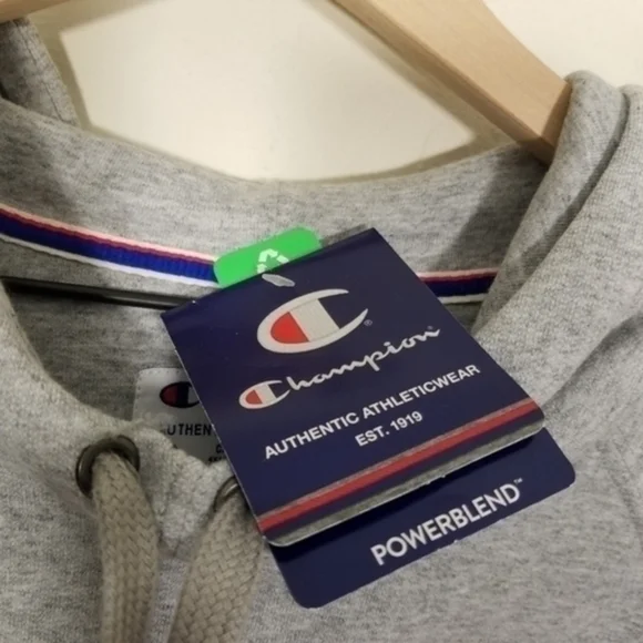 NWT Champion Hoodie Logo Sweatshirt Pullover Gray Size 4X - Picture 5 of 7
